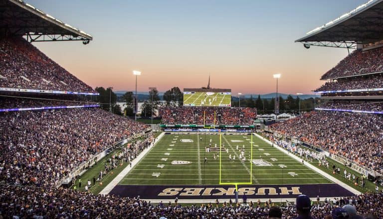 The UW Huskies clobber the Boise State Broncos 38-6 in the 2013 season opener at the newly renovated Husky Stadium in front of a sell-out crowd of 71,963 on Saturday, August 31st, 2013.