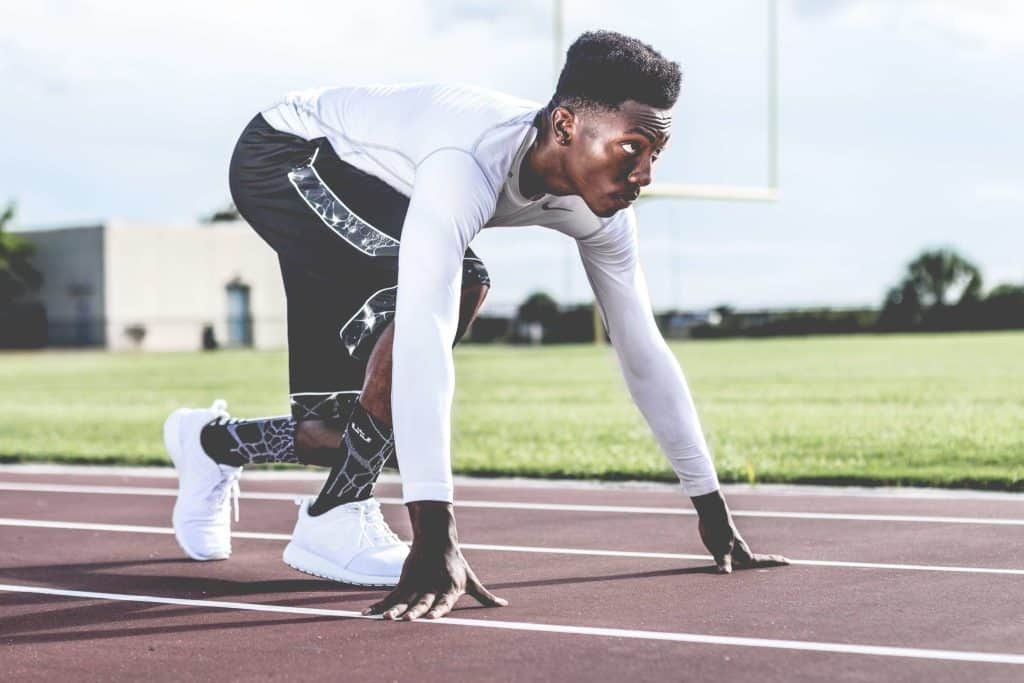 athlete about to race